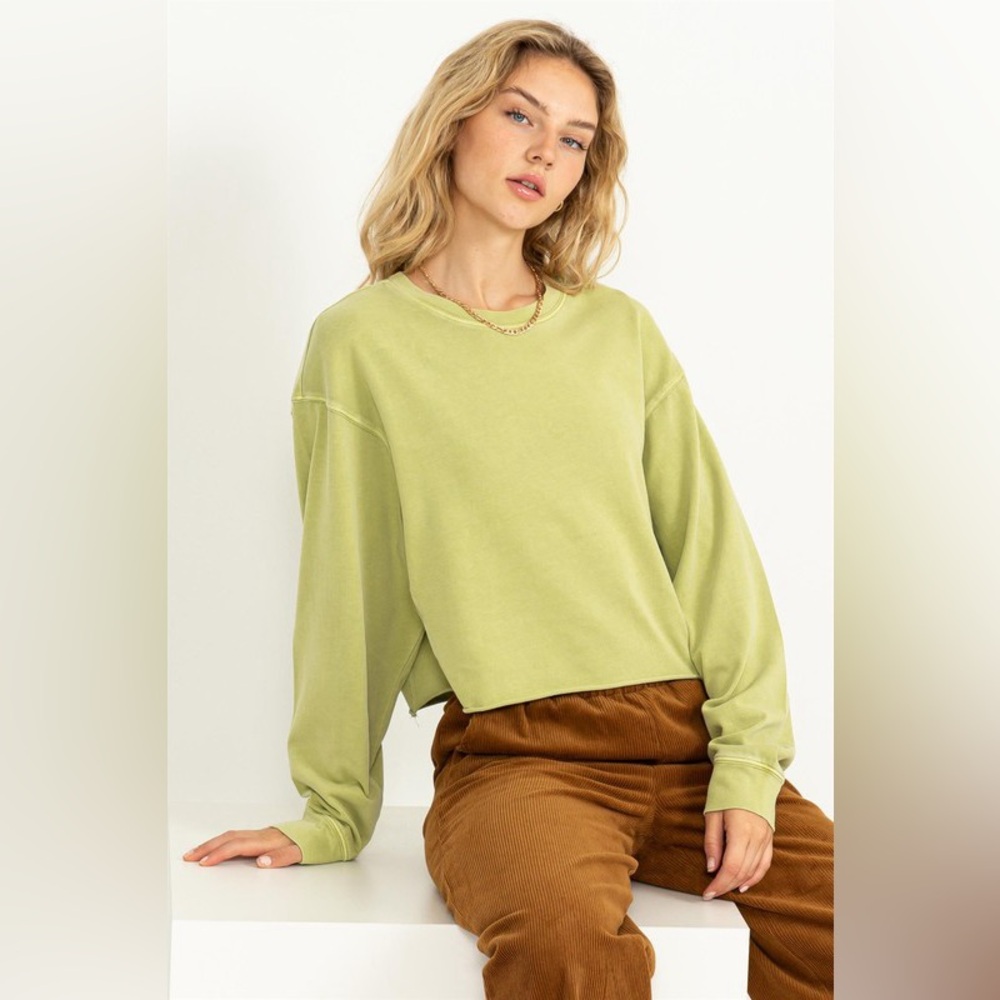 228B. Long Sleeve 100% Cotton Sweatshirt - Green